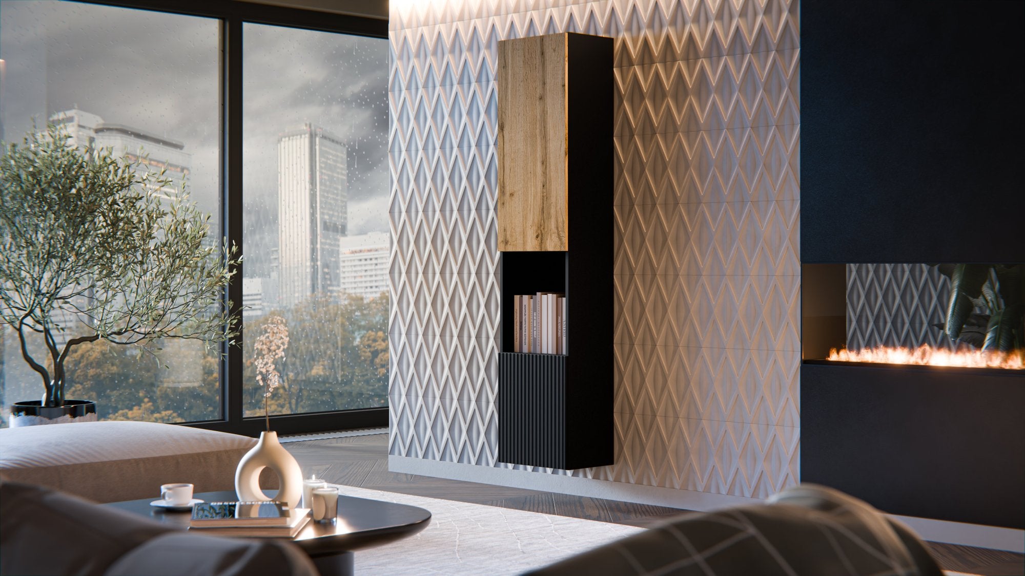 Vetrina Botte, Antracite e Rovere