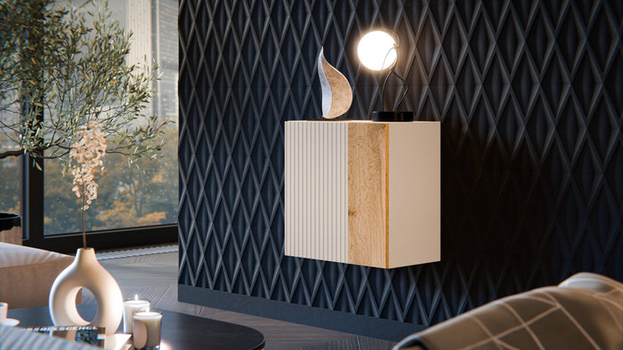 Mobile pensile Fonteno, Beige e Rovere