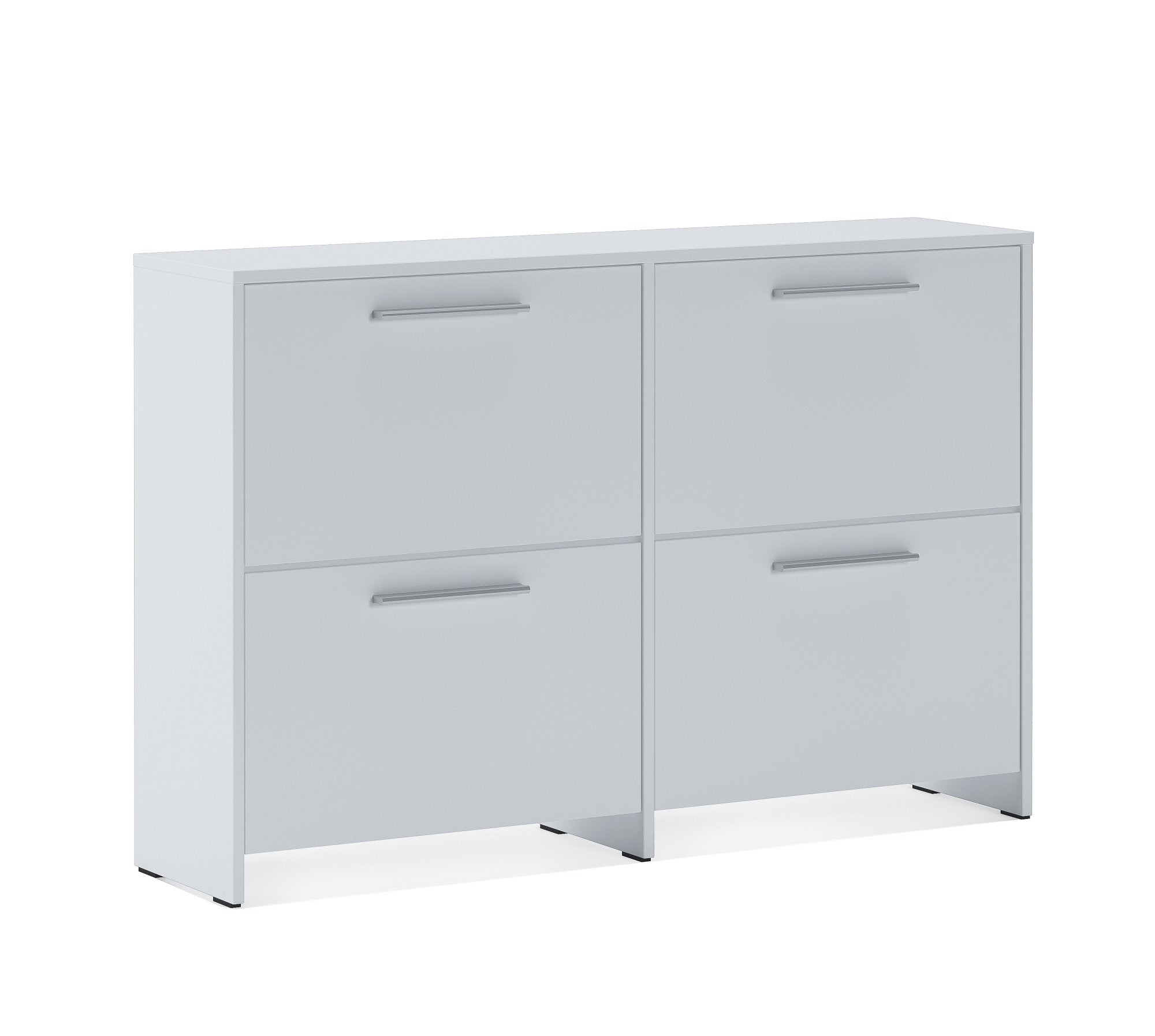 Mobile Portascarpe Moruzzo, Scarpiera 4 Ripiani, 120x28x79h cm Bianco