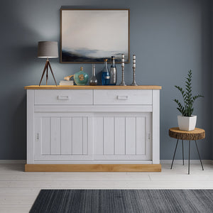 Madia Lupara, Credenza 2 Cassetti, 138x50x95h cm Bianco