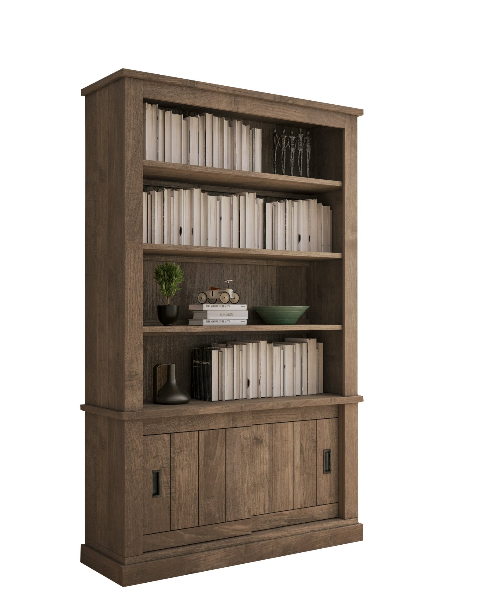 Biblioteca Evandro, Libreria 3 Ripiani, 122x40x203h cm Marrone Noce