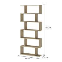 Biblioteca Clisi, Libreria 5 Ripiani, 80x25x191h cm Marrone Rovere