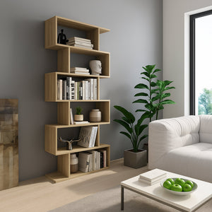 Biblioteca Clisi, Libreria 5 Ripiani, 80x25x191h cm Marrone Rovere