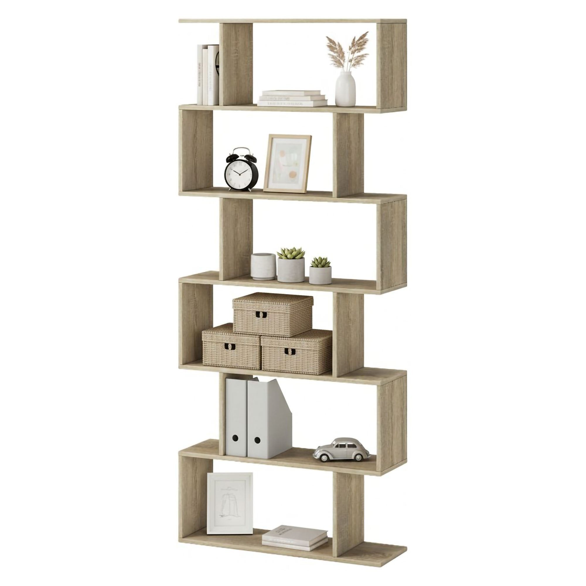 Biblioteca Clisi, Libreria 5 Ripiani, 80x25x191h cm Marrone Rovere