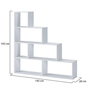 Biblioteca Serole, Libreria 3 Ripiani, 145x28x143h cm Bianco