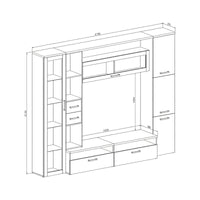 Mobile Soggiorno Sovizzo, Parete Attrezzata 5 Ripiani, Marrone Noce