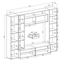 Mobile Soggiorno Sovizzo, Parete Attrezzata 5 Ripiani, Marrone Noce