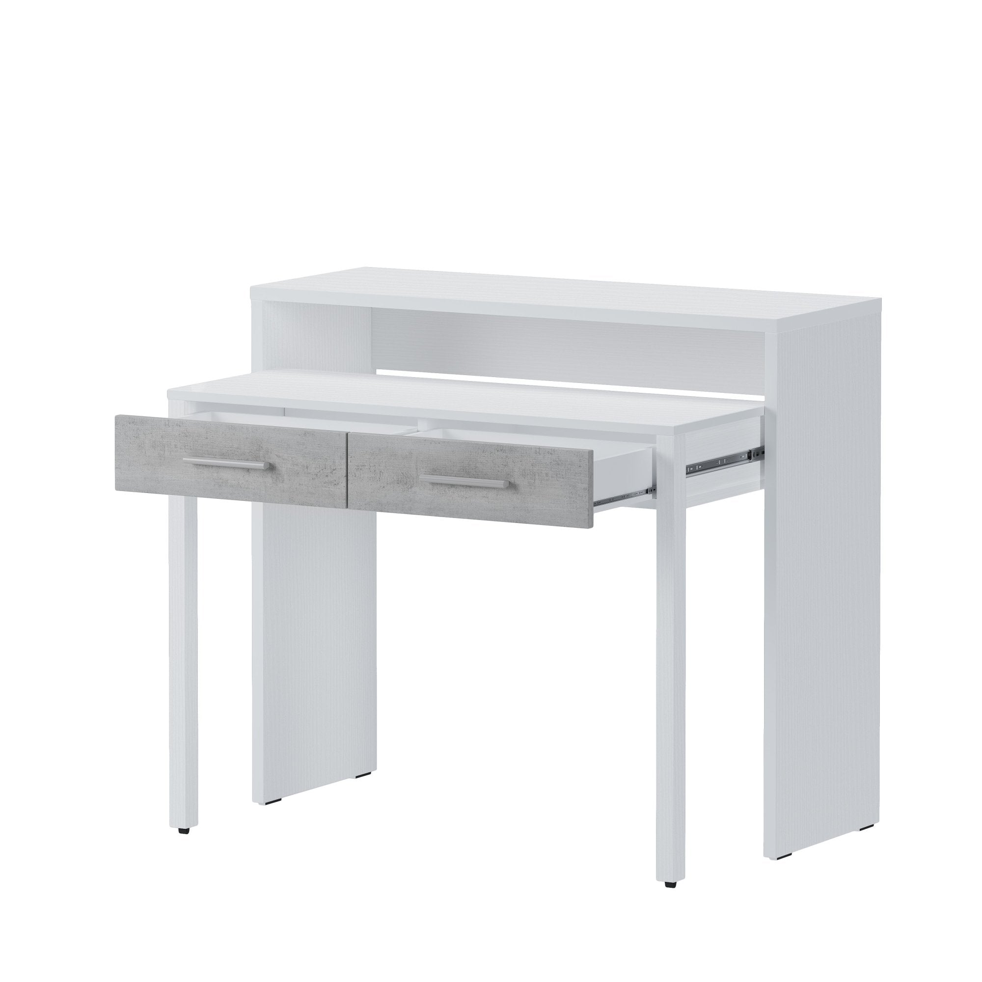 Opaglio, Scrivania Modulabile, 98.6x36.6x86.9h cm Bianco Cemento