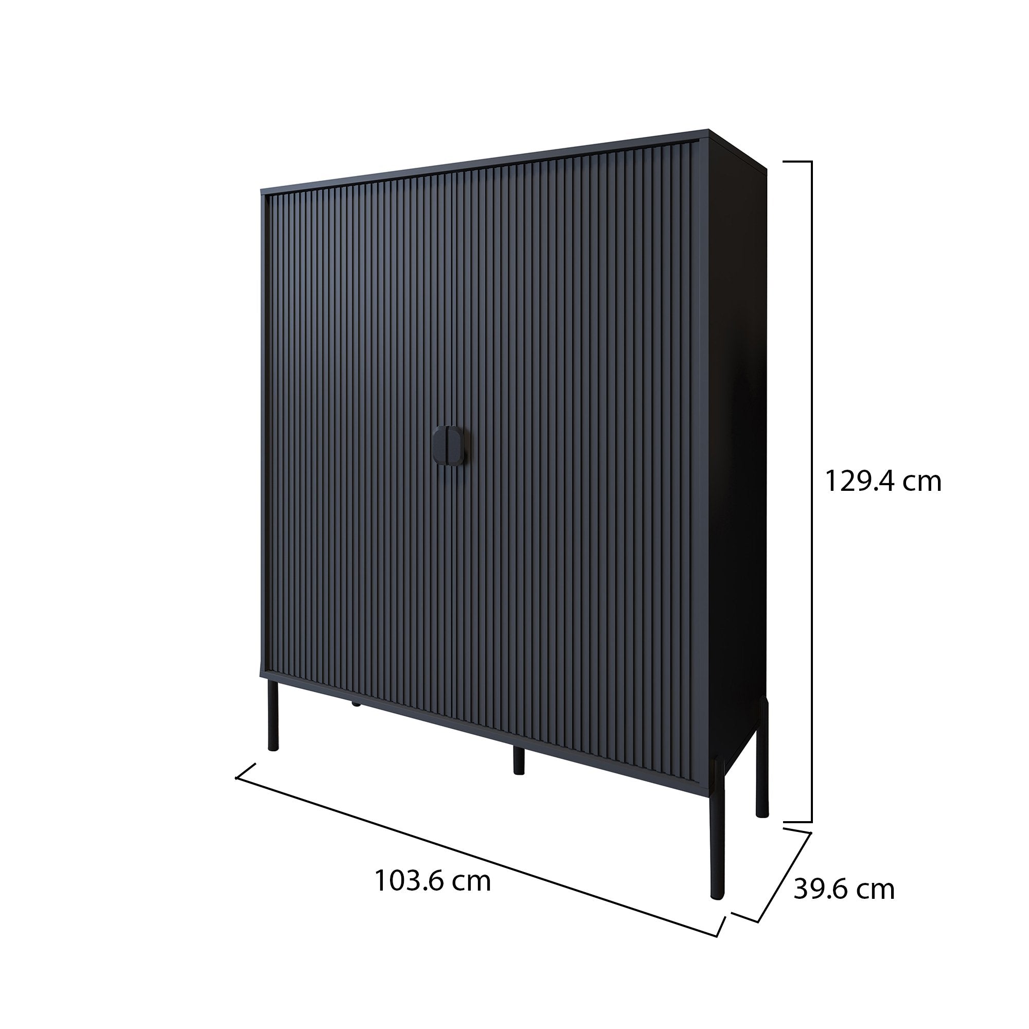 Madia Wallis, Credenza Cassetti, 104x40x129h cm Nero