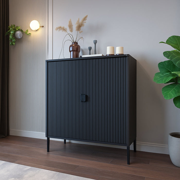 Madia Wallis, Credenza Cassetti, 104x40x129h cm Nero