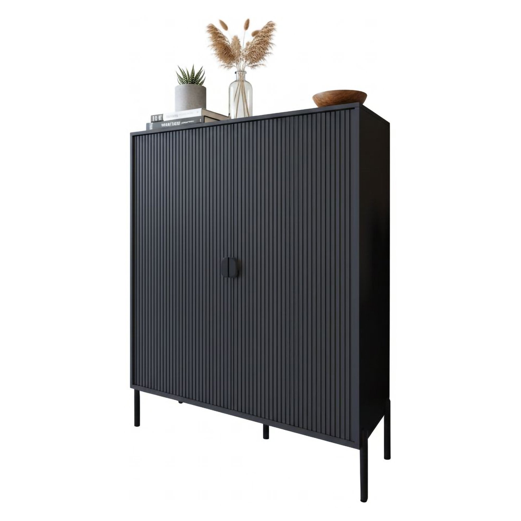 Madia Wallis, Credenza Cassetti, 104x40x129h cm Nero