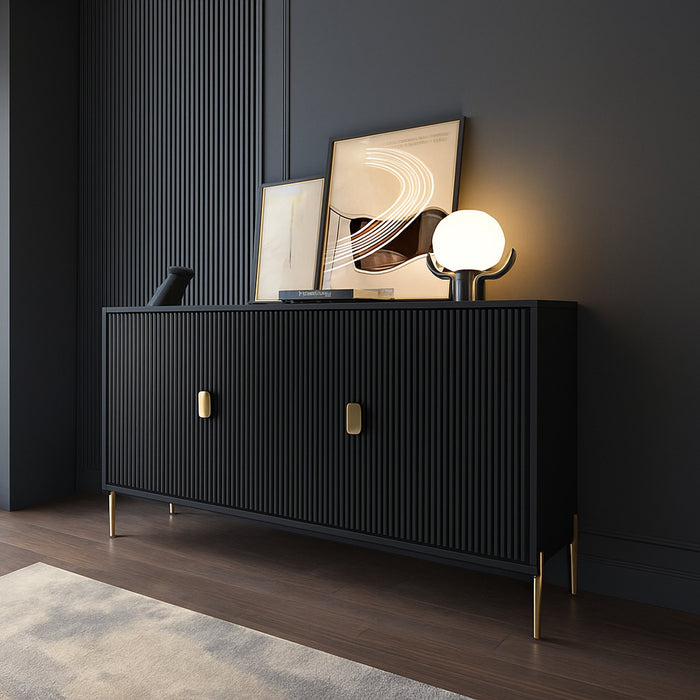 Madia Ostiglia, Credenza Cassetti, 203x49x83h cm Nero