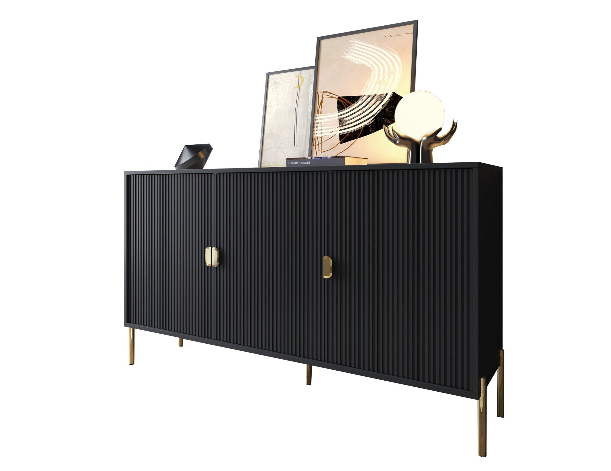 Madia Ostiglia, Credenza Cassetti, 203x49x83h cm Nero