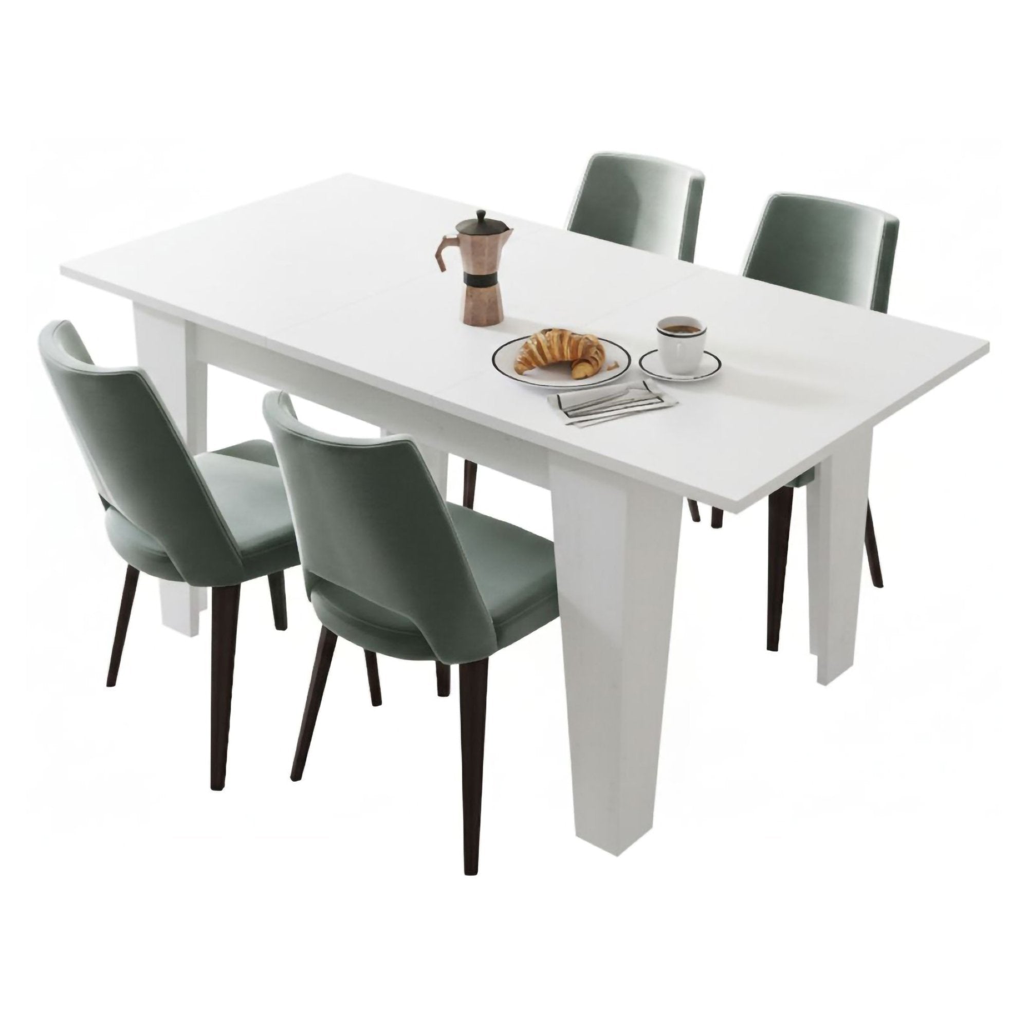 Pizzoli, Tavolo Allungabile Allungabile, 160x80x78h cm Bianco