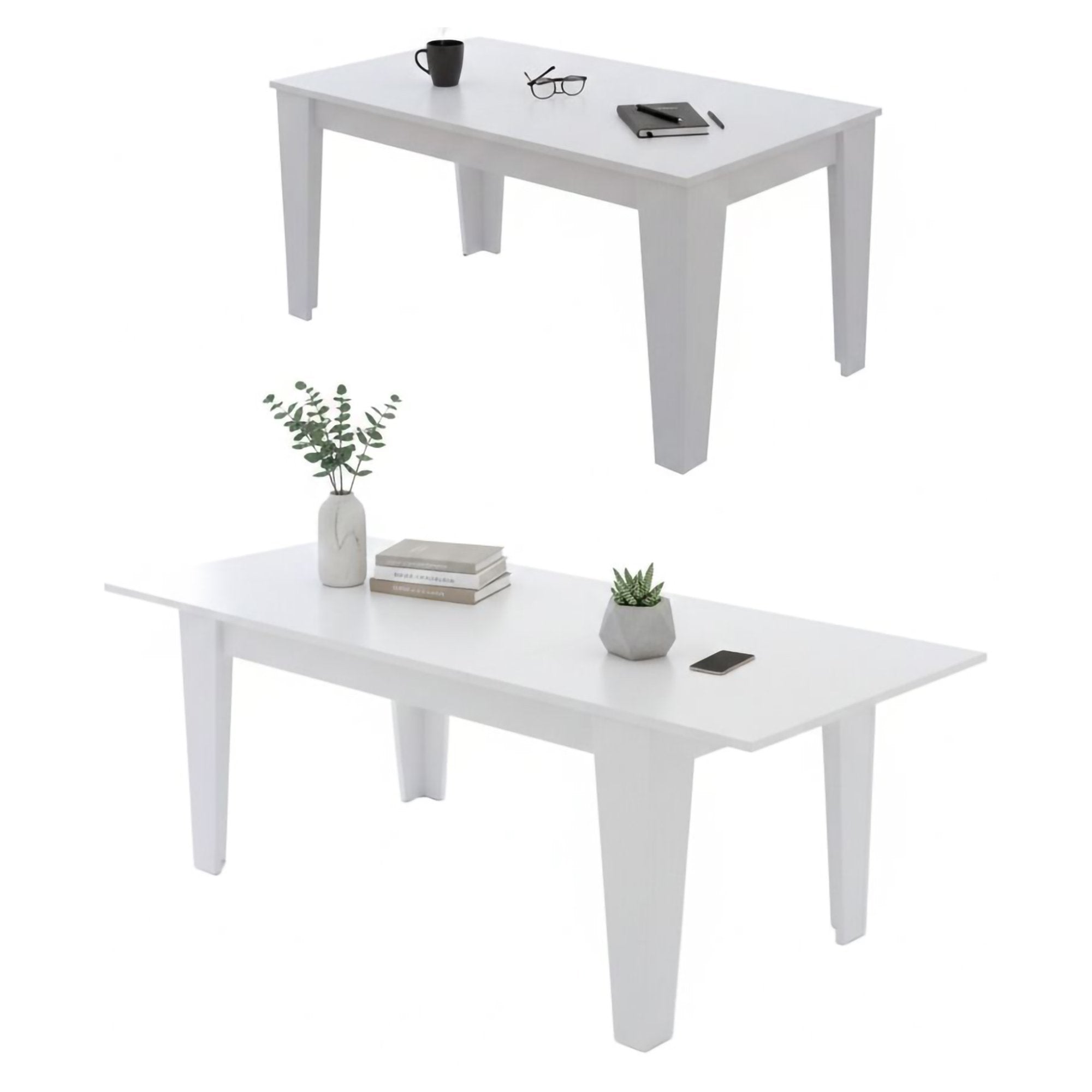 Sassetta, Tavolo Allungabile Allungabile, 220x88x78h cm Bianco