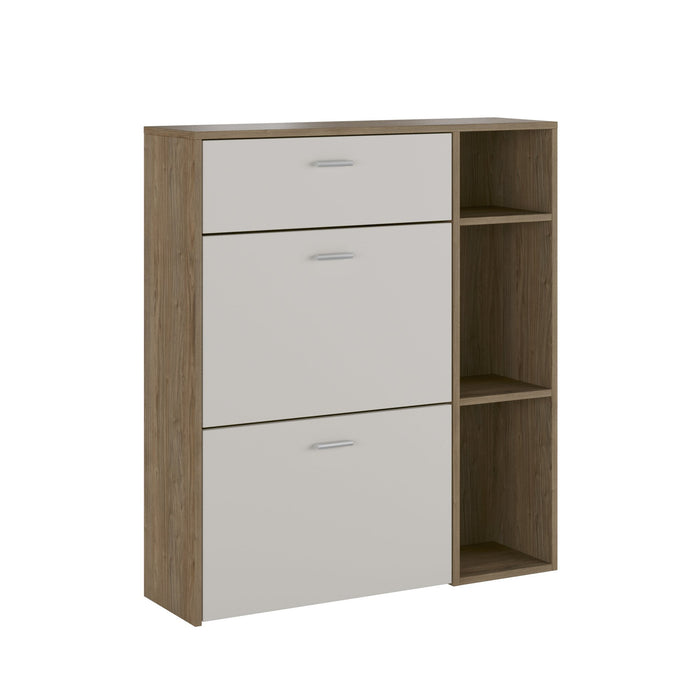 Mobile Portascarpe Samassi, Scarpiera Paia, 90x26x102h cm Marrone Noce