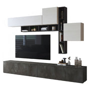 Mobile Soggiorno Ippona, Parete Attrezzata 5 Ripiani, Nero Antracite