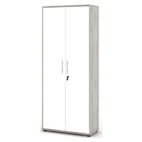 Saponara, Armadio Multiuso 2 Ante Cassetti, 79x188h cm Grigio Cemento