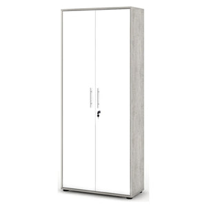 Saponara, Armadio Multiuso 2 Ante Cassetti, 79x188h cm Grigio Cemento