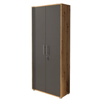 Saponara, Armadio Multiuso 2 Ante Cassetti, 79x188h cm Marrone Rovere