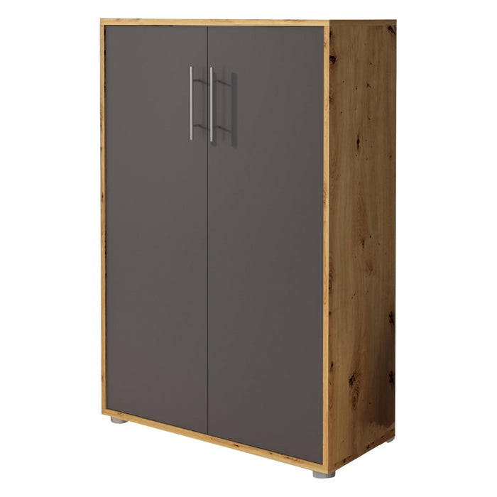 Parabita, Armadio Multiuso 2 Ante Cassetti, 79x118h cm Marrone Rovere