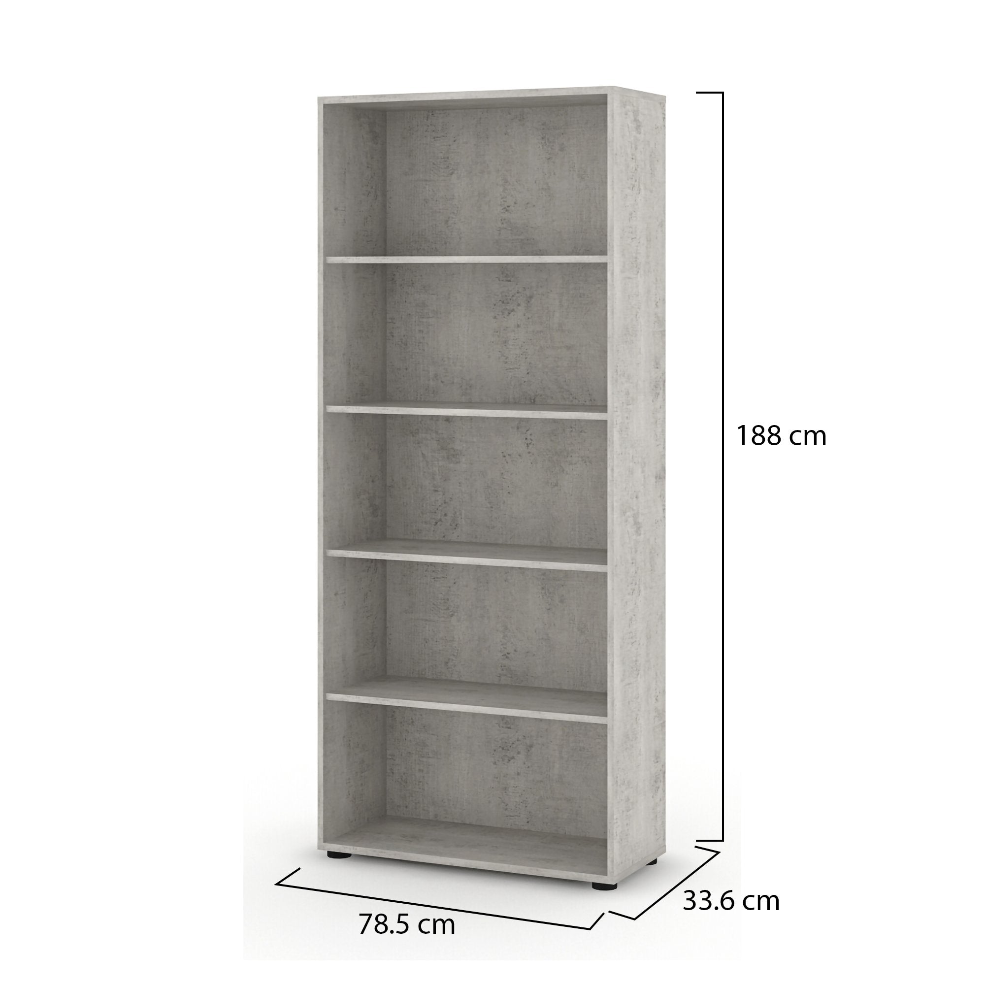 Biblioteca Brugnera, Libreria 4 Ripiani, 79x34x188h cm Bianco