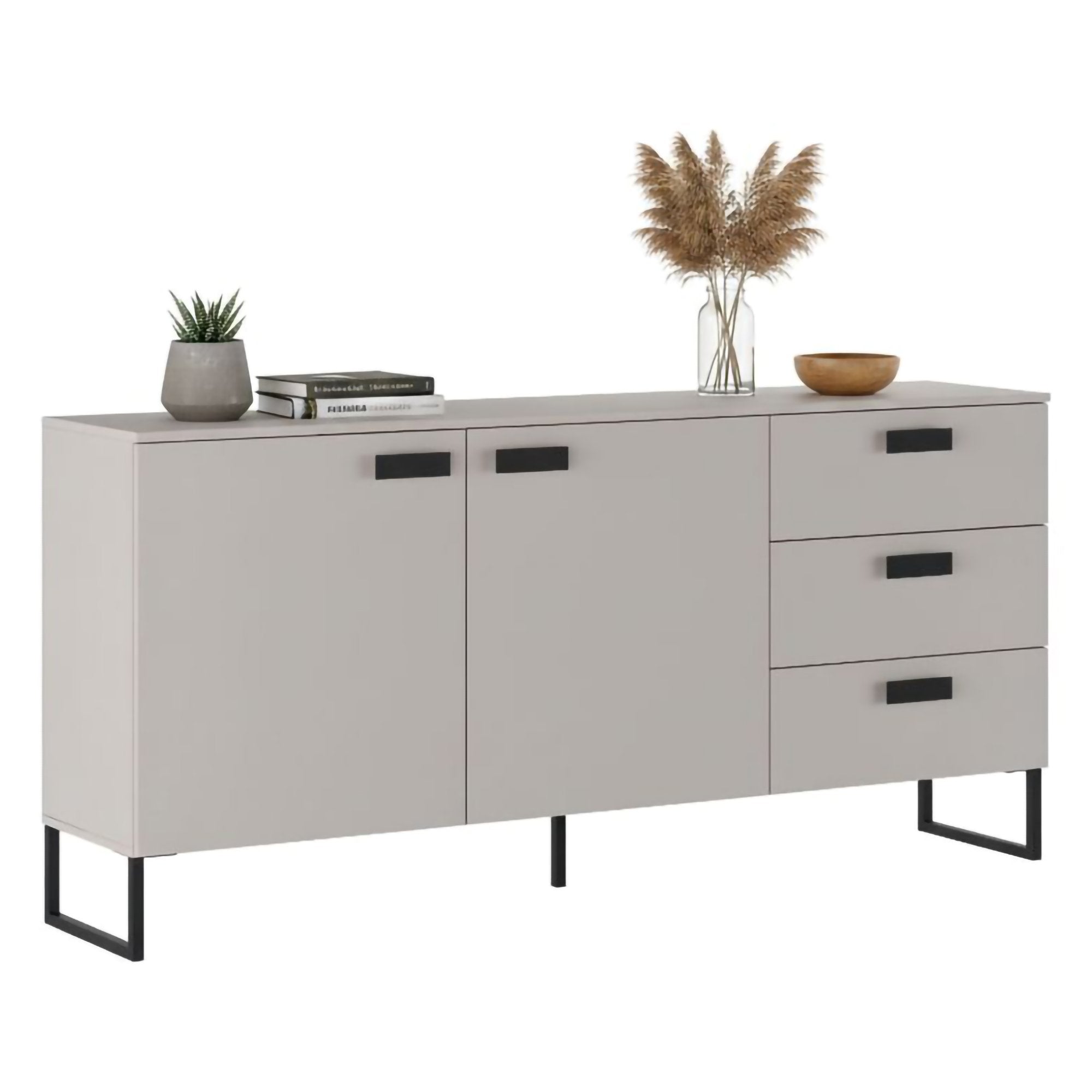 Madia Muzzano, Credenza 3 Cassetti, 184x40x86h cm Beige Rovere