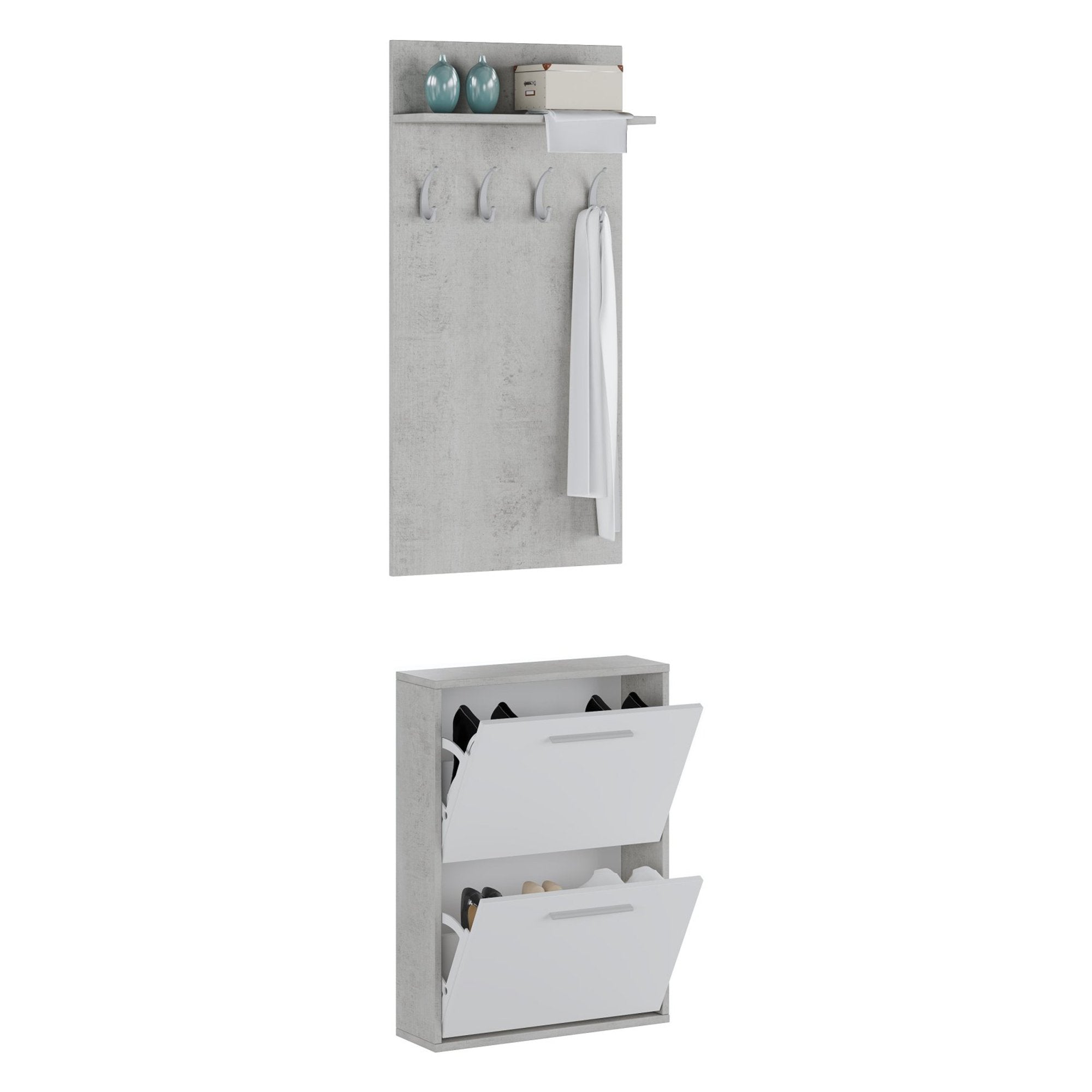 Sestola, Mobile da Ingresso Paia, 54x28x181h cm Grigio Cemento