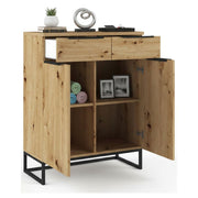Madia Fiastrone, Credenza 2 Cassetti, 78x37x99h cm Marrone Rovere Nodi