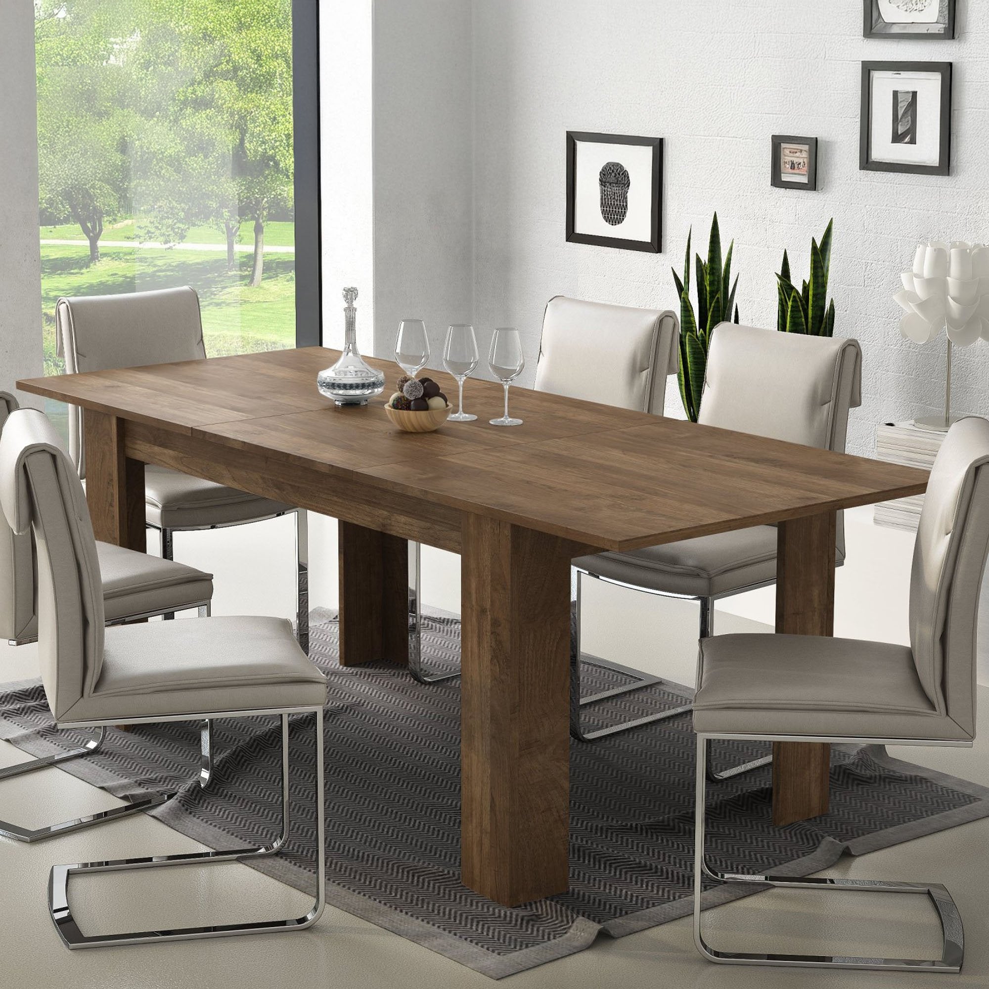 Campora, Tavolo Allungabile Allungabile, 220x90x75h cm Marrone Noce