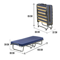 Brandina Isolina, Letto Pieghevole Materasso Incluso Made in Italy, Nero Jeans