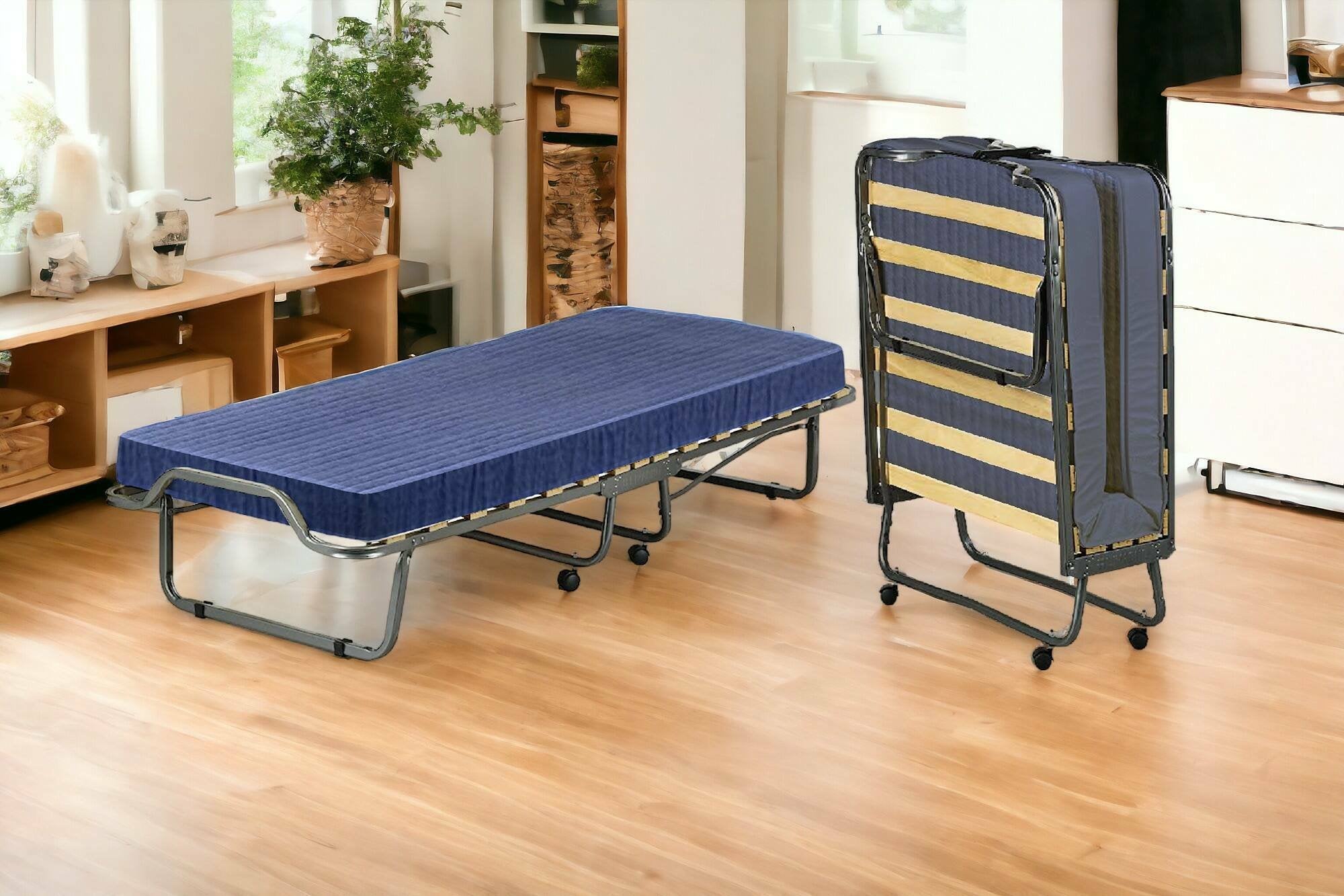 Brandina Isolina, Letto Pieghevole Materasso Incluso Made in Italy, Nero Jeans