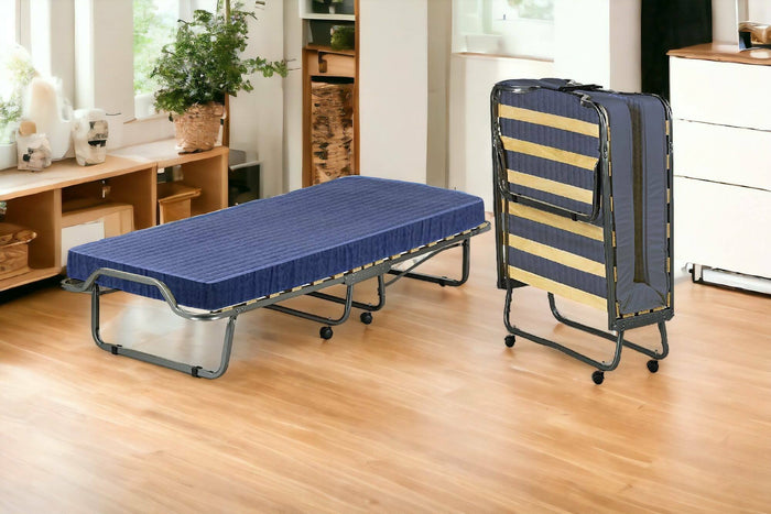 Brandina Isolina, Letto Pieghevole Materasso Incluso Made in Italy, Nero Jeans