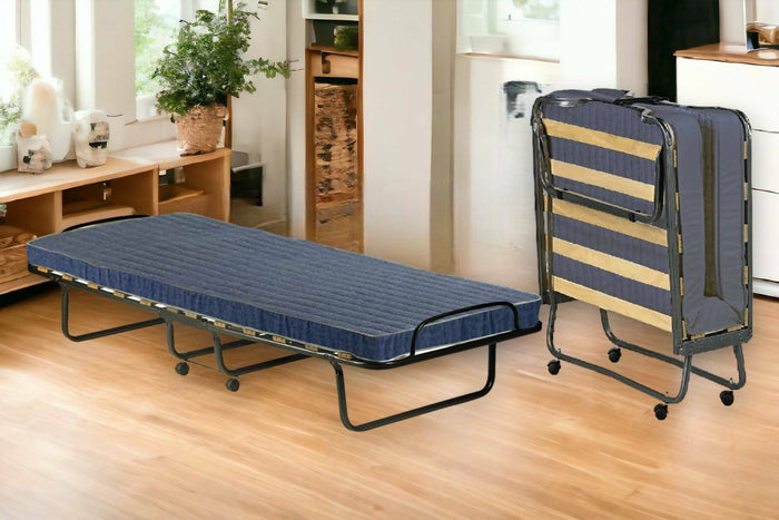 Brandina Fosca, Letto Pieghevole Materasso Incluso Made in Italy, Nero Jeans