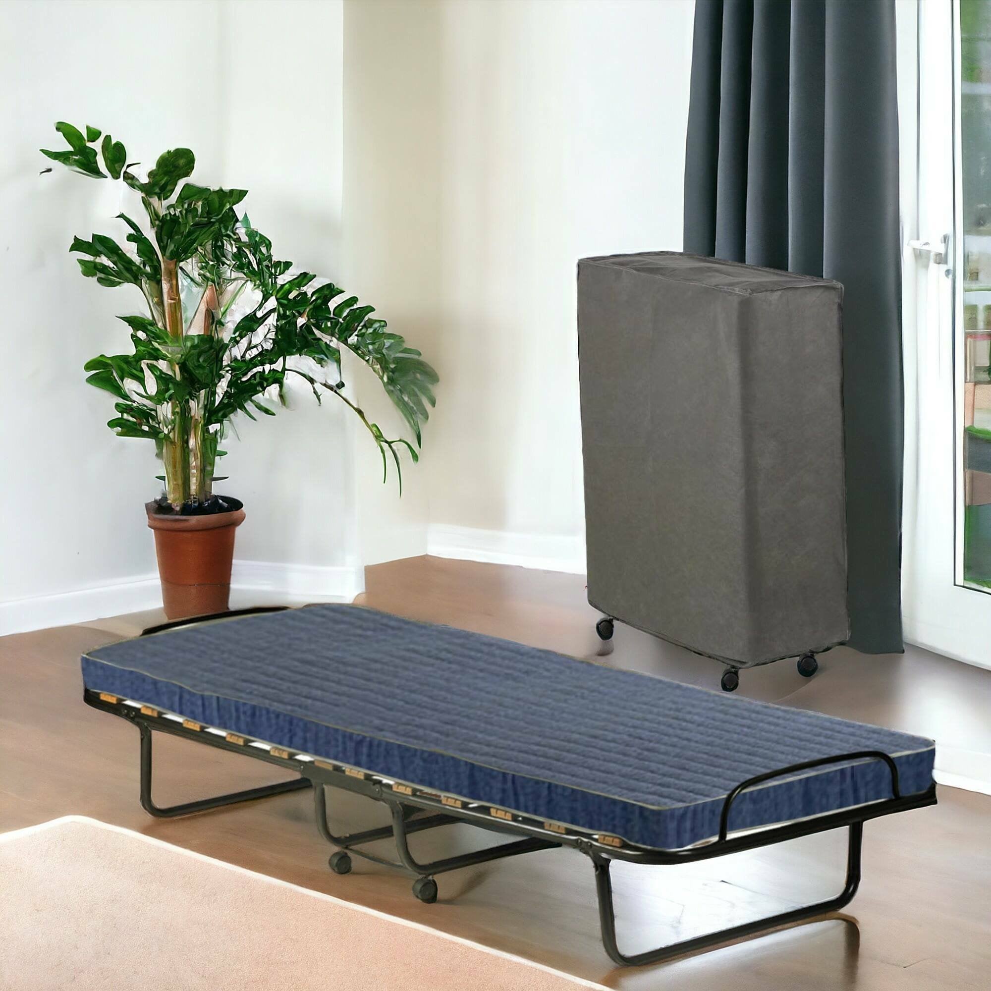 Brandina Fosca, Letto Pieghevole Materasso Incluso Made in Italy, Nero