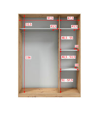 Armadio Camera da Letto Senales, Guardaroba 3 Ante 4 Ripiani, 50x150 cm Marrone Rovere Nodi