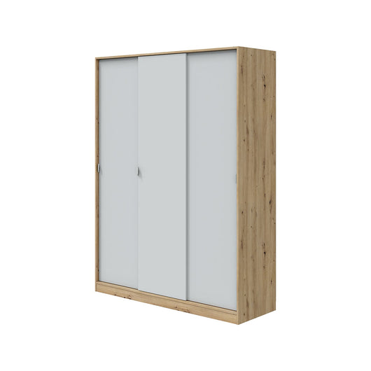Armadio Camera da Letto Senales, Guardaroba 3 Ante 4 Ripiani, 50x150 cm Marrone Rovere Nodi