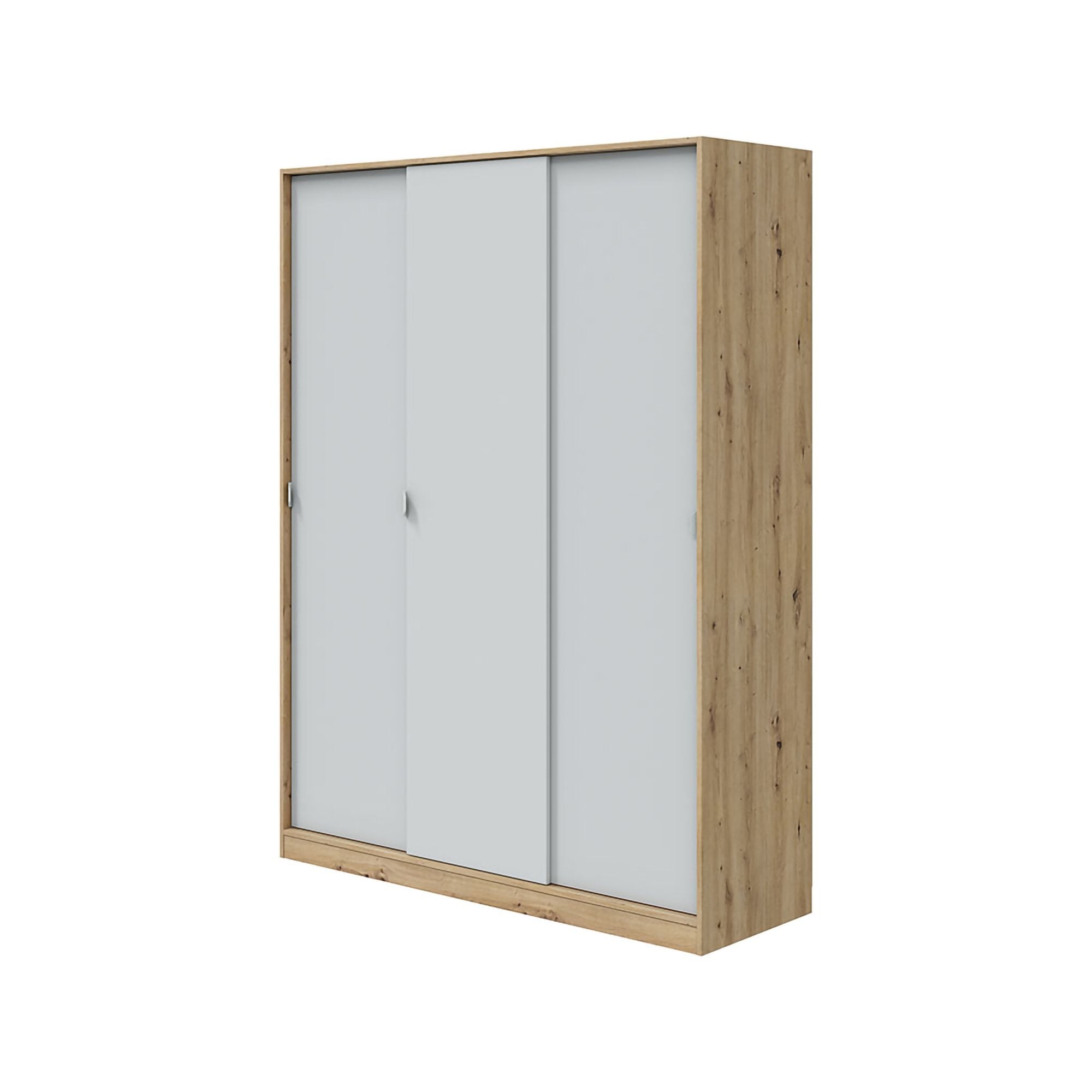 Armadio Camera da Letto Senales, Guardaroba 3 Ante 4 Ripiani, 50x150 cm Marrone Rovere Nodi