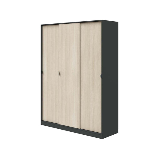 Armadio Camera da Letto Senales, Guardaroba 3 Ante 4 Ripiani, 50x150 cm Grigio Antracite