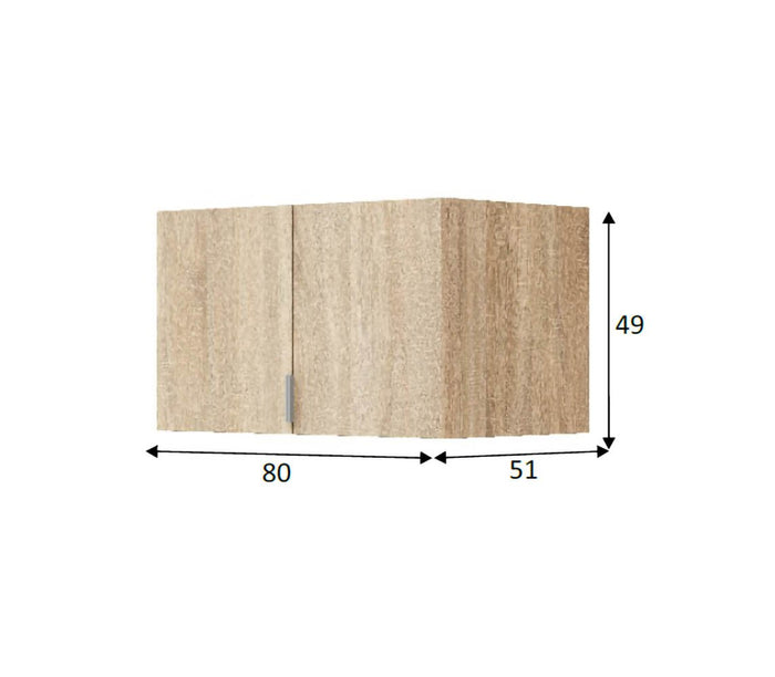 Carre, Armadio Multiuso 2 Ante un Ripiano, 51x49h cm Marrone Rovere