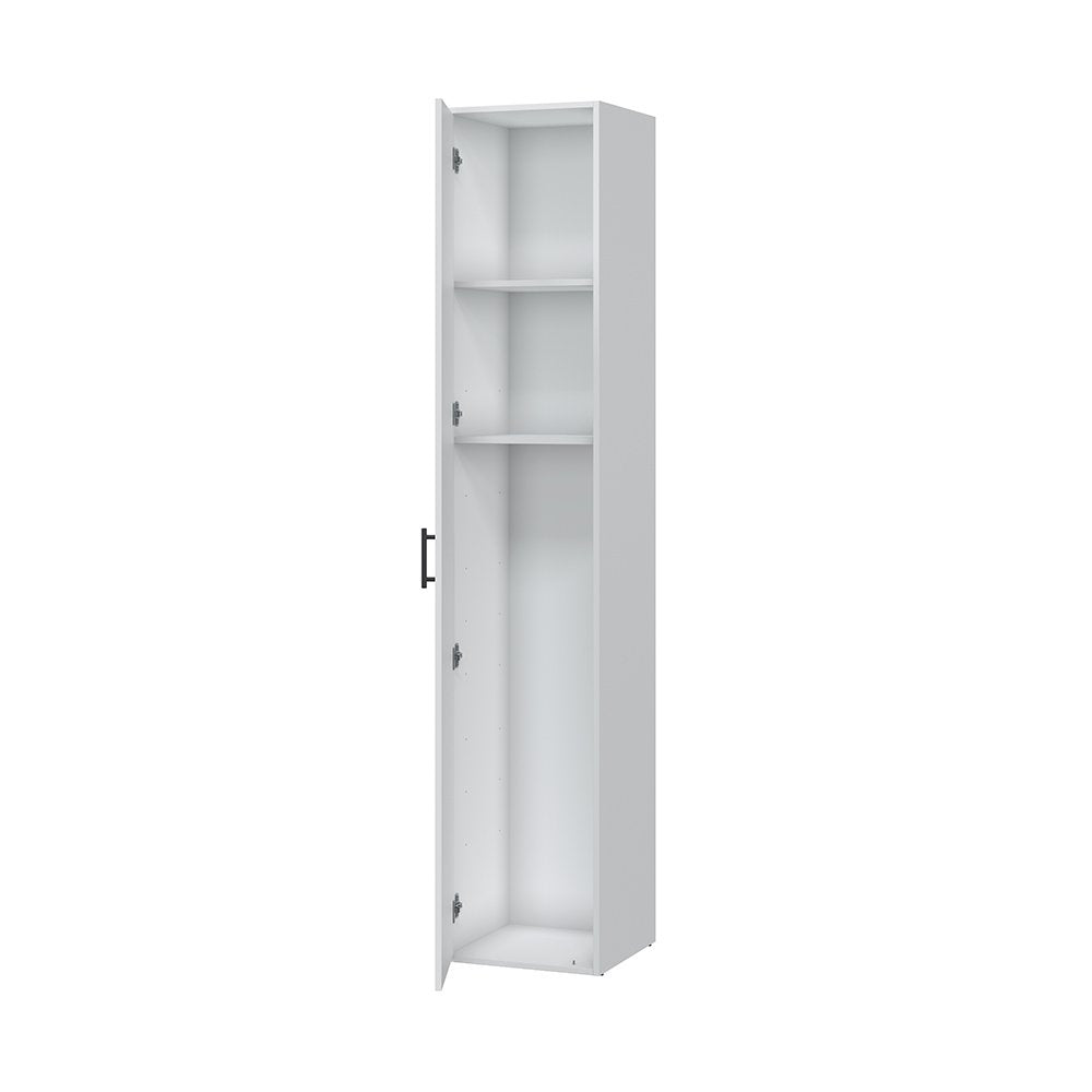 Crucoli, Armadio Multiuso 1 Anta 2 Ripiani, 40x206h cm Bianco
