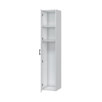 Crucoli, Armadio Multiuso 1 Anta 2 Ripiani, 40x206h cm Bianco