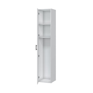 Crucoli, Armadio Multiuso 1 Anta 2 Ripiani, 40x206h cm Bianco