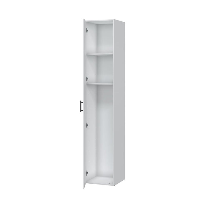 Crucoli, Armadio Multiuso 1 Anta 2 Ripiani, 40x206h cm Bianco