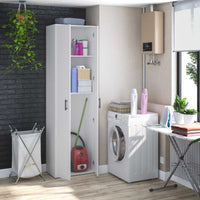 Strevi, Armadio Multiuso 2 Ante 2 Ripiani, 40x206h cm Bianco