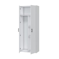 Mileto, Armadio Multiuso 2 Ante 3 Ripiani, 40x206h cm Bianco