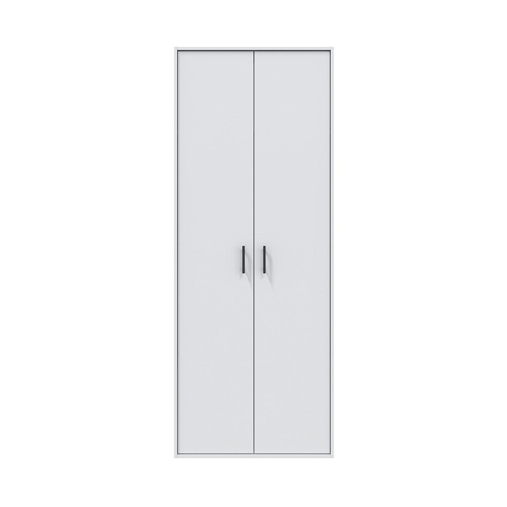 Mileto, Armadio Multiuso 2 Ante 3 Ripiani, 40x206h cm Bianco