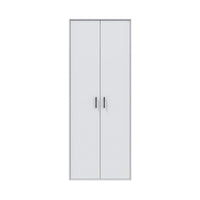 Mileto, Armadio Multiuso 2 Ante 3 Ripiani, 40x206h cm Bianco