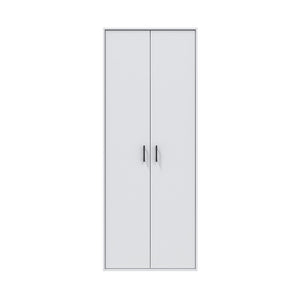 Mileto, Armadio Multiuso 2 Ante 3 Ripiani, 40x206h cm Bianco