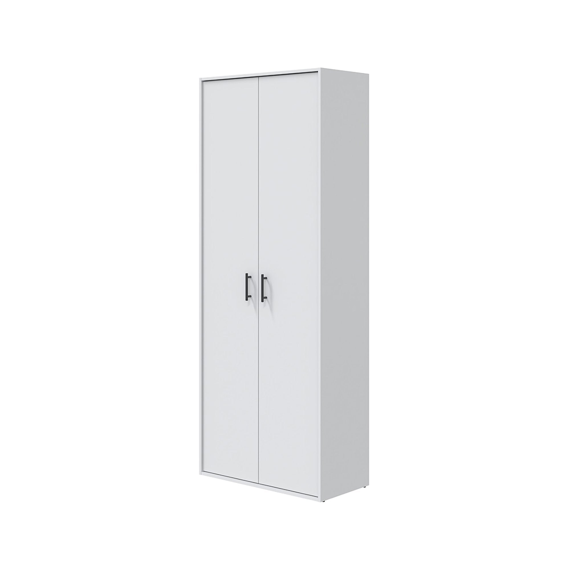 Mileto, Armadio Multiuso 2 Ante 3 Ripiani, 40x206h cm Bianco